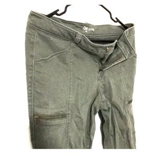 Olive green leggings with zippers